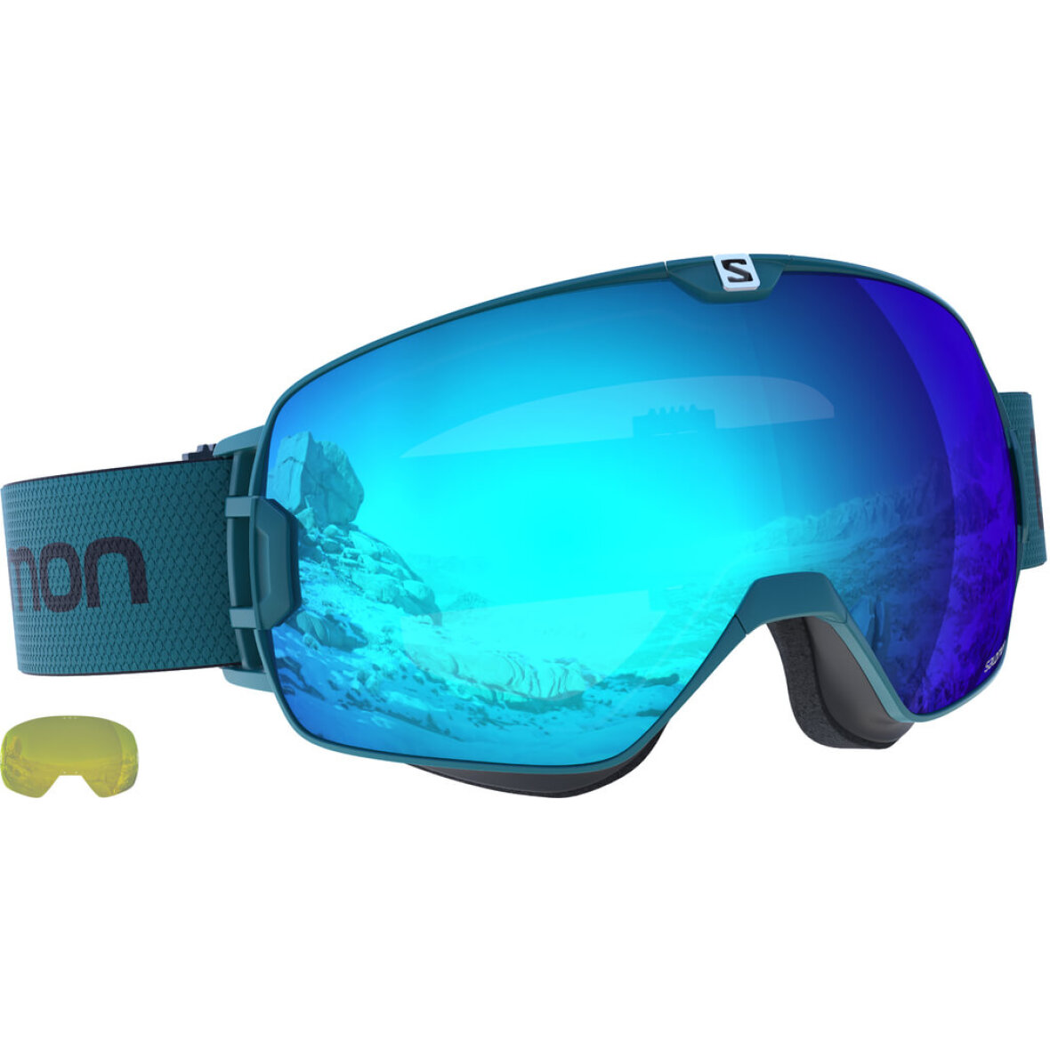 Placeret I første omgang skillevæg Skibriller XMAX Hawaiian Surf med blå glas fra Salomon