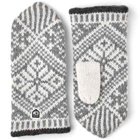 Hestra - Nordic Wool Mitten Grey/white