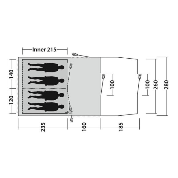 Outwell Rockwell 4 Tunneltelt