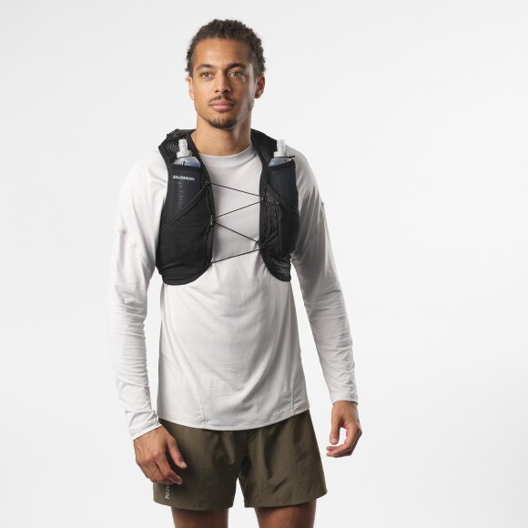 Salomon Active Skin 8 Set Black/Metal Løberygsæk