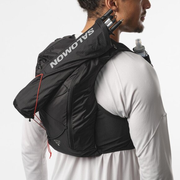Salomon Active Skin 8 Set Black/Metal Løberygsæk