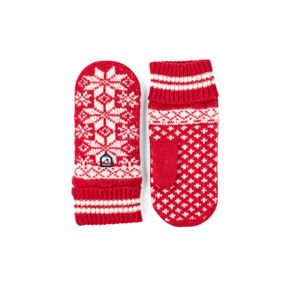 Hestra strikluffe Nordic Junior Mitten Red/white