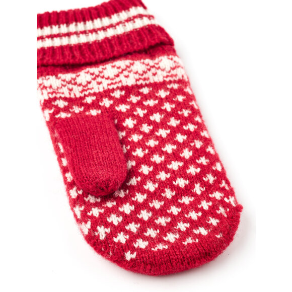 Hestra strikluffe Nordic Junior Mitten Red/white