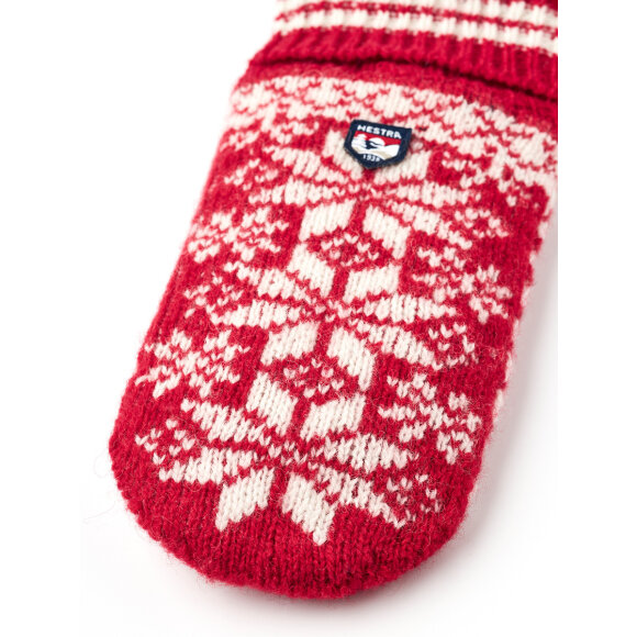 Hestra strikluffe Nordic Junior Mitten Red/white