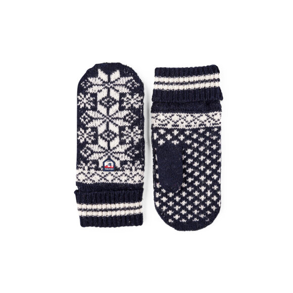 Isvik Mitten Navy/Offwhite Strikluffe