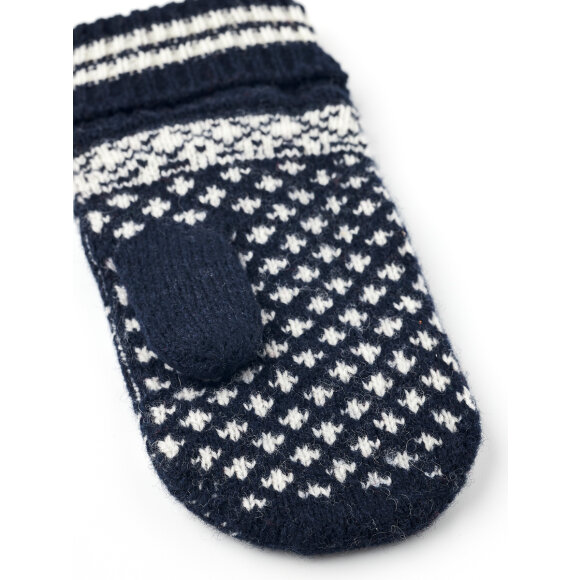 Isvik Mitten Navy/Offwhite Strikluffe