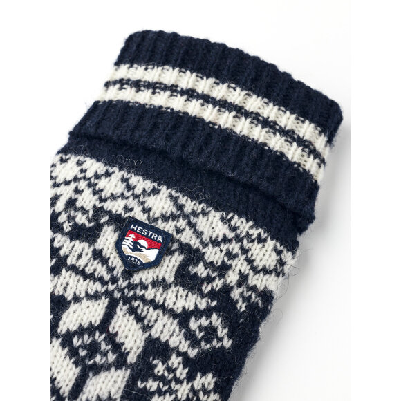 Isvik Mitten Navy/Offwhite Strikluffe