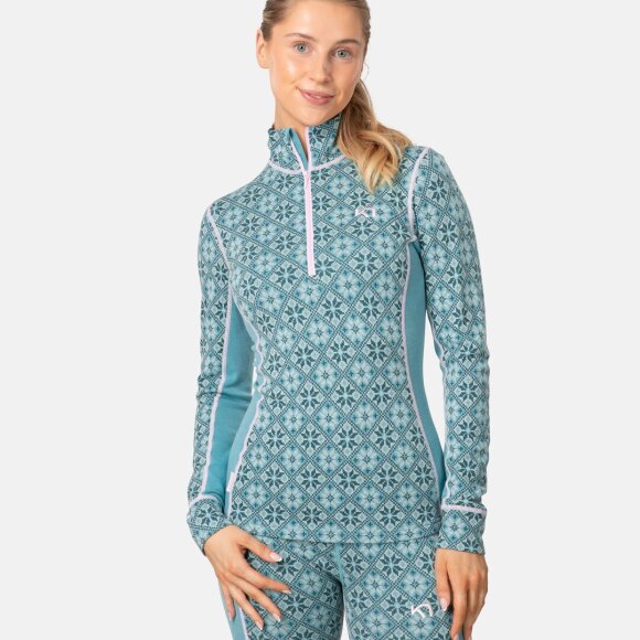 Rose Half Zip Blue Lagoon Undertrøje Kari Traa