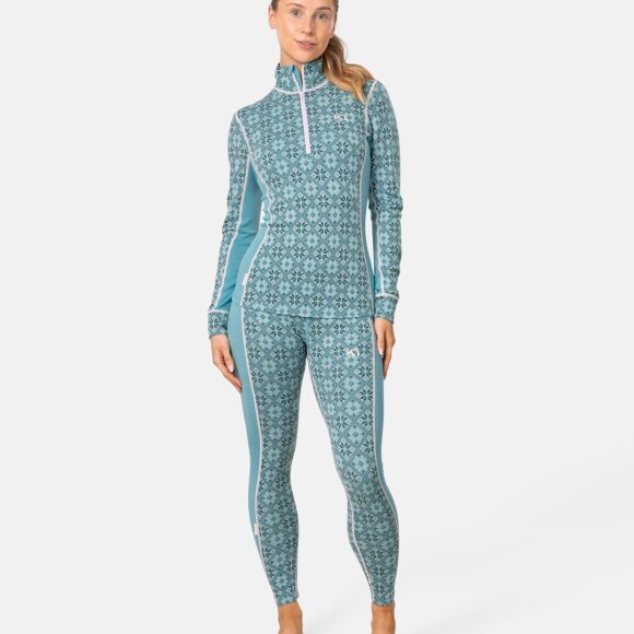 Rose Half Zip Blue Lagoon Undertrøje Kari Traa