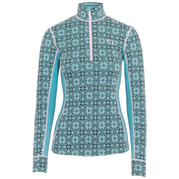 Rose Half Zip Blue Lagoon Undertrøje Kari Traa