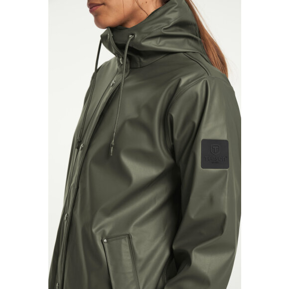 Apelviken Rain Coat Olive W Regnfrakke fra Tenson