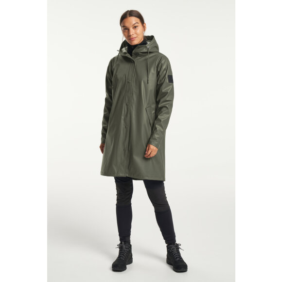 Apelviken Rain Coat Olive W Regnfrakke fra Tenson