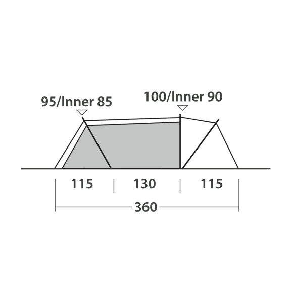 Lille 2 mands tunneltelt Outwell Nexion 2 Forest