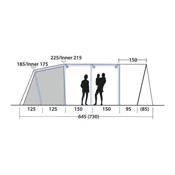 7 personers lufttelt Outwell Charleston 7 Air TC