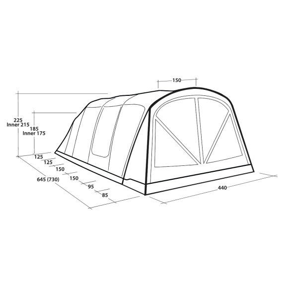 7 personers lufttelt Outwell Charleston 7 Air TC