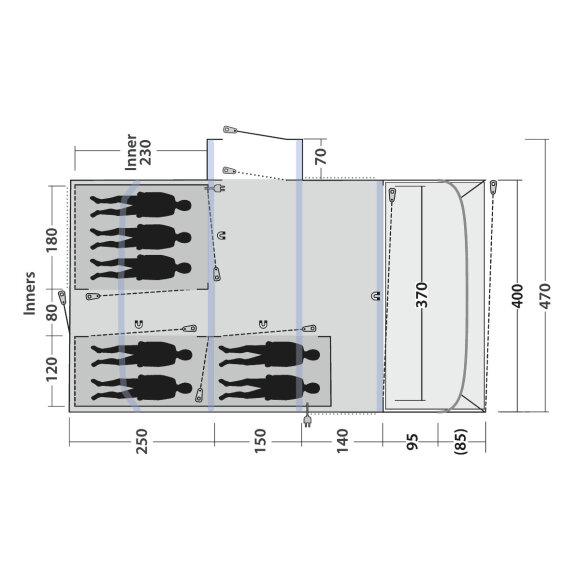 Stort Outwell luftelt Vermont 7 Air