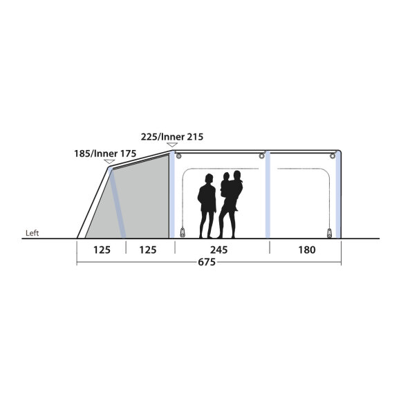 6 personers tunneltelt fra Outwell Boston 6 Air TC