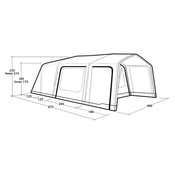 6 personers tunneltelt fra Outwell Boston 6 Air TC