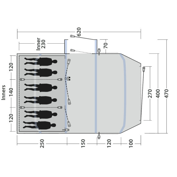 Populært telt fra Outwell Montana 6 Air Familietelt