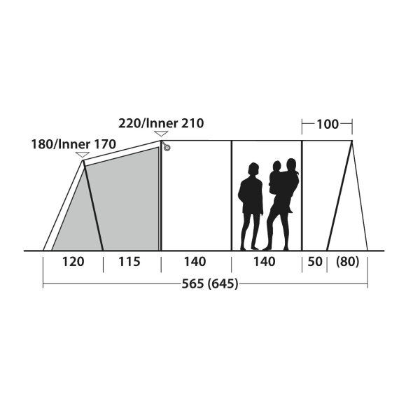 Outwell Denver 6 Tunneltelt til 6 personer