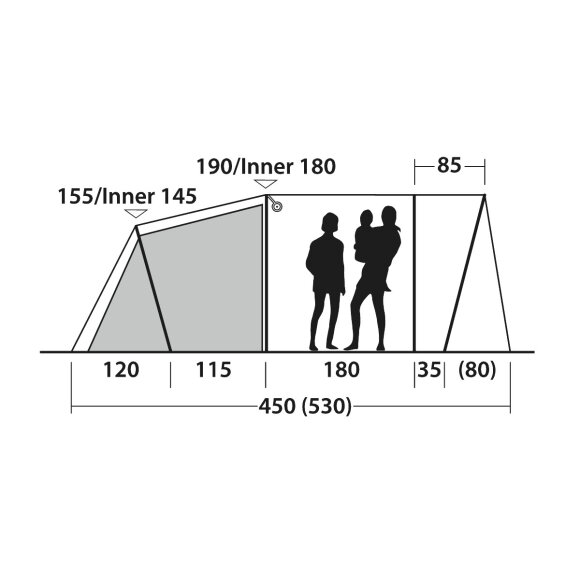 Lille 4 personers familietelt Outwell Durango 4