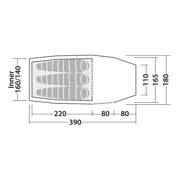 Robems Roamer 3 LW Letvægts tunneltelt
