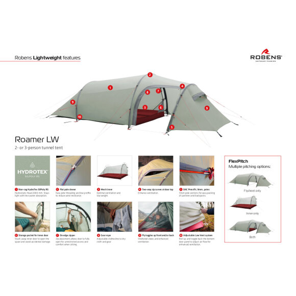 Robems Roamer 3 LW Letvægts tunneltelt