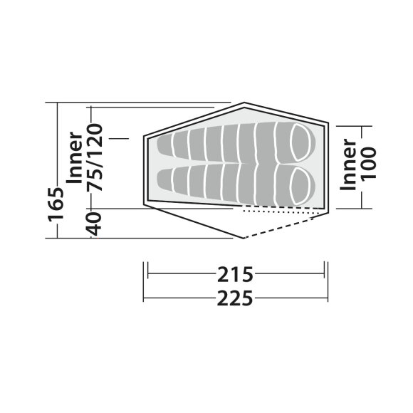 Robens 2 personers Letvægtstelt Chaser 2 LW