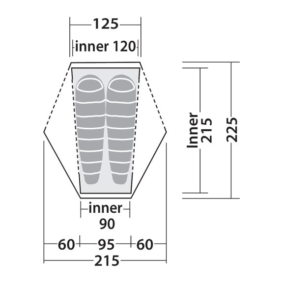 2 personers letvægts kuppeltelt Robens Seeker 2 LW