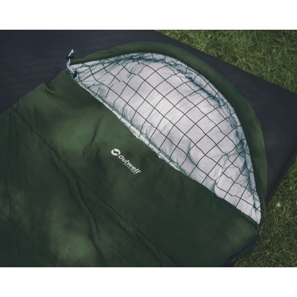 Tæppesovepose fra Outwell Camper Lux XL Green