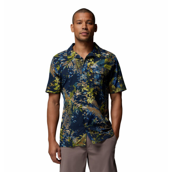 Columbia Tech Trail Utility Printed SS Mountain Blue