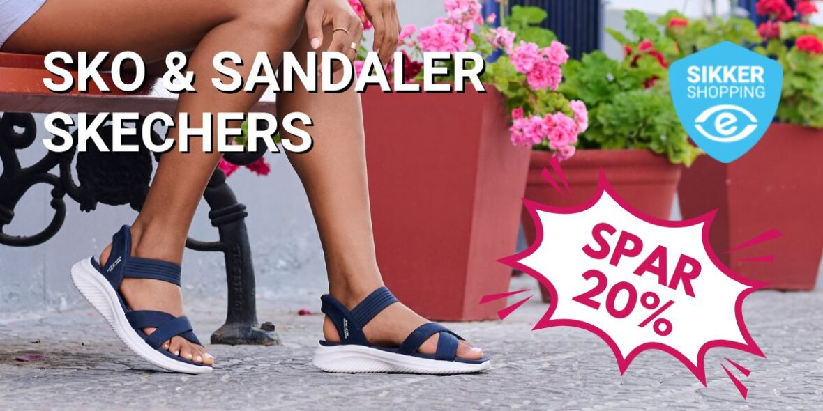 Skechers sko og sandaler på tilbud 20%