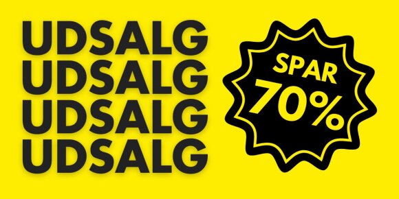 Udsalg spar 70%