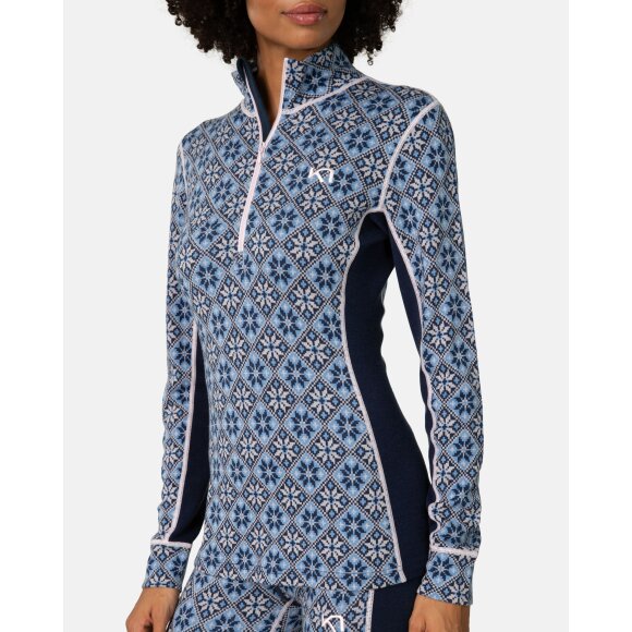 Kari Traa Rose Half Zip Base Layer Top Dark Navy